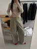 Camiseta Base de Punto Color Blanco Crudo Estilo Suave Acme para Mujer con Escote en V de Encaje Canalé Ajustado Capa Interior 11898