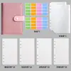 Cuaderno de cuero PU transfronterizo, color macarrón, carpeta A6 con bolsillo con cremallera, cuaderno de presupuestación y contabilidad de efectivo, al por mayor