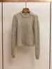 [En Stock] Suéter de Invierno de Alta Gama Personalizable para Mujer con Botones en el Hombro, Mangas Largas, Corte Holgado y Diseño de Punto Trenzado de Shenzhen Nanyou