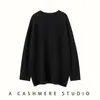 Suéter feminino de cashmere plus size de tricô solto, estilo coreano, emagrecimento para figuras ligeiramente cheias, casual e versátil, comprimento médio, simples e quente