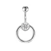 Ombliguera Transfronteriza de Acero Inoxidable Flor Mariposa Bola de Arcilla Suave Plata Anillo para Ombligo Simple Básico Joyería para Perforación