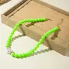 Joias Transfronteiriças Europeias e Americanas Pulseira Colorida Simples de Contas Conjunto de Joias Geométrico Criativo Colar de Pérola de Imitação com Formato Especial