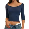 Camiseta de yoga cepillada transfronteriza de Amazon, top ajustado para entrenamiento de Pilates, ropa deportiva para correr y yoga para mujer 5575