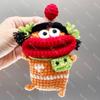 Bolsa para Llaves de Coche Lindo Dibujo Animado Hecho a Mano Lana Tejida Suministros para Coche Colgante Estuche Protector para Llaves Bolsa de Almacenamiento para Mujeres