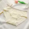 Roupa Íntima Feminina Outono e Inverno 7A Algodão Puro Antibacteriano Fundo Higiênico Cintura Média Elástica Cobre o Quadril Respirável Macia Amiga da Pele Calcinha para Meninas