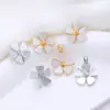 Novos brincos de concha de pérola com moinho de vento de flor de ameixa, moda de comércio exterior e-commerce transfronteiriço Amazon atacado de fábrica
