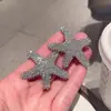 Elegante presilha de bico de pato estrela do mar totalmente cravejada de diamantes, presilha de franja da moda novo estilo, presilha lateral de cabelo requintada