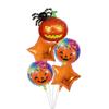 Nuevo Halloween Pieza de Cinco Cabeza de Calabaza Fantasma Gato Negro Globo de Película de Aluminio Venta al por Mayor Fiesta Decoración de Fiesta