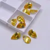 Gemas Amarillas Doradas en Forma de Lágrima al por Mayor, Circonias Sueltas en Forma de Pera para Joyería, Aretes, Colgantes y Accesorios