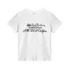 Camiseta de Manga Corta con Diseño de Estampado de Letras Americanas en el Hombro Derecho para Mujer Verano Nuevo Nicho Versátil Casual Top Básico