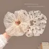 Goma de pelo para coleta baja para niñas, elegante goma para moño, banda elástica de lazo dulce, scrunchie de alta elasticidad
