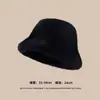 Sombrero de pescador de felpa de color liso para mujer, cálido en invierno, hace que la cara se vea más pequeña, esponjoso y suave, sombrero tipo cubo versátil para cabezas grandes