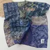 Nuevo Pañuelo Cuadrado de Terciopelo Impreso por Ambos Lados para Mujer, Estilo Coreano Retro Patrón de Espiga 90 Pañuelo de Seda con Elegante Chal Lote