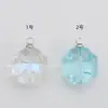 Colgante de trébol de cuatro hojas de vidrio con degradado transparente, colgante individual o doble, accesorios para pendientes y collares DIY hechos a mano, al por mayor