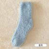 Meias de lã de coral de inverno meias de chão listradas de lã espessas femininas japonesas dormem em casa meias de comprimento médio de bezerro