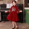 Vestido de Ano Novo infantil vestido de princesa novo apresentador vestido de florista para aniversário apresentação de piano menina vestido estilo chinês