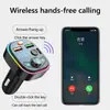 Q6 Transmisor FM para Coche Bluetooth Manos Libres Reproductor MP3 Luz Ambiental Carga Rápida PD Carga 3.1A