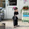 Conjunto de Ropa para Niña Otoño 2025 Nuevo Elegante Versión Coreana Camiseta de Manga Larga con Dibujos Animados para Bebé y Pantalones Cargo Conjunto de Dos Piezas