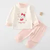 Conjunto de roupa íntima térmica para bebê, roupas e calças de outono, pijama infantil 100% algodão, roupa de casa, peça separada de base para crianças para primavera e outono