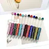 Bolígrafo Creativo de Rayas Rectas Completamente Incrustado con Diamantes DIY Bolígrafo de Cuentas Lindo Bolígrafo de Oficina Exquisito de Colorido Strass Ins