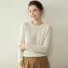 26 Novos Suéteres de Caxemira de Outono para Mulheres, Gola Redonda Trançado Pulôver, Estilo Suave, Caimento Solto, Suéter Base de Malha de Lã Emagrecedor