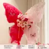 Decoração Borboleta de Tule Falso Tendência para Montagem de Cena de Quarto de Casamento, Decoração Pendurada de Personagem de Casamento para Sala de Estar Sonhadora