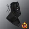 Pantalones deportivos de invierno para niños y adolescentes, pantalones de chándal de color sólido, con forro polar engrosado, para estudiantes de secundaria, casuales, combinables con todo, pantalones de moda para otoño e invierno