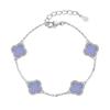 Cross-border Live 925 Pulseira de Prata Coringa High-end Four-leaf Clover Design Fairy Style Fritillaria Pulseira Atacado