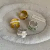 Anel Largo Pregueado com Textura de Pedra Natural e Pérola, Design de Nicho para Mulheres, Anel de Moda Vintage de Luxo Leve