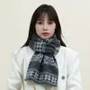 Cachecol xale de tricô jacquard dupla face Fair Isle para meninas inverno outono estilo coreano acessório atmosférico para casacos aquecedor de pescoço espesso