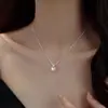 Popular Forte Luz Família Shi Princesa Pérola Diana Colar Pingente Luxo Acessível High-End Corrente Simples Clavícula Joia Nova 2025