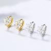 Arete de aro de flor de diamante fresco y dulce Moda coreana Joker circonita súper brillante viento frío círculo joyería de oreja al por mayor