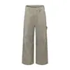 JIAMU Otoño Invierno Estilo Americano Relajado Desgastados Dañados Salpicaduras Pantalones Casuales Unisex Holgados Sueltos Rectos de Pierna Ancha