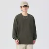 Camiseta de Manga Larga Bordada con Cuello Redondo Otoño 2025 para Hombre, Holgada, Estilo Japonés Retro, Más Fácil de Combinar, Casual, Pareja