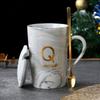 Caneca com Padrão de Mármore Caneca Simples para Casal Xícara de Café de Cerâmica Presente Acompanhamento Presente de Feriado Impressão de Logotipo