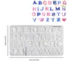 Letras del Alfabeto Inglés de Forma Especial 26 Pegamento Resina Abrasivo DIY Llavero de Aromaterapia Pendientes con Agujero Molde de Silicona
