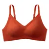 Tailandia Ropa Interior Fina Sin Marcas para Mujer Sin Aro Pecho Pequeño Push-up Anti-caída Parm Soporte Suave Tirante