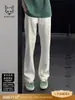 Pantalones Casuales para Hombre 2025 Negros con Caída Estilo Lujo Ligero Elegantes Anti-Arrugas Corte Curvo Estilo Coreano Otoño-Invierno Forrados de Felpa