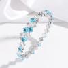 Pulsera para Mujer Moda Europea y Americana Ins Pulsera Nicho Transfronteriza Joyería Pulsera de Acero Inoxidable para Mujer Circonita de Color Diamante Completo Apertura