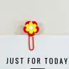 Lindo Flor PVC Caucho Suave Clip de Papel Creativo Dibujos Animados Marcador Broche Estudiante Oficina Papelería Decoración Colorida