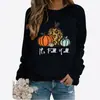 Sudadera de Manga Larga Raglán con Cuello Redondo, Letras de Calabaza, Ropa para Mujer Transfronteriza Europea y Americana, Exportación a Amazon Tiktok, Nueva