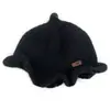 Gorro Tejido Infantil Mao Ge Sombrero de Pescador Otoño e Invierno Elegante Encaje Niños y Niñas Cálido Gorro con Chupete Sombrero de Cubo Sombrero de Lana