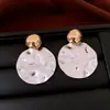 Pendientes Redondos Plisados Color Bloqueado Cepillados Color Plata Aguja, Pendientes de Moda Tendencia Europea y Americana, Accesorios para Orejas Simples y Únicos, Venta al por Mayor de Nicho