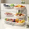 Estante de Bocadillos de Escritorio Bandeja de Frutas para Uso en el Hogar en la Sala de Estar Mesa de Café, Canasta de Frutas de Lujo de Múltiples Capas de Gama Alta, Estante de Almacenamiento de Bocadillos y Frutas Secas