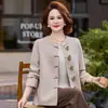 2026 Ropa para Madres Otoño Primavera Invierno Moda para Mujeres de Mediana Edad Elegante Estilo Chino Elegante Rejuvenecedor Adelgazante Tallas Grandes Chaqueta Versátil