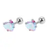 Aretes de corazón de circonita de acero inoxidable con aguja fina de 0.8 mm, aretes aptos para dormir, joyería para perforaciones de oreja en forma de estrella