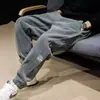 Calça Jogger Masculina com Forro de Fleece para Outono e Inverno, Calça Casual Solta Versátil, Calça Longa Grossa de Veludo Cotelê Quente para o Inverno