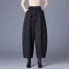 Pantalones Florales de Talle Alto Adelgazantes de Tallas Grandes Reductores de Edad de Alta Calidad, Pantalones Pesados de Jacquard, Pantalones Casuales Versátiles de Pierna Ancha