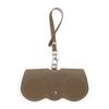 Bolsa de almacenamiento para gafas de sol para exteriores en stock, estuche de cuero con patrón de lichi, estuche protector portátil para viaje para gafas de sol, clip para gafas