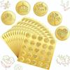 Pegatina decorativa para sobres conmemorativos de venta transfronteriza, con relieve dorado, para invitaciones a fiestas y fiestas.
